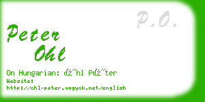 peter ohl business card